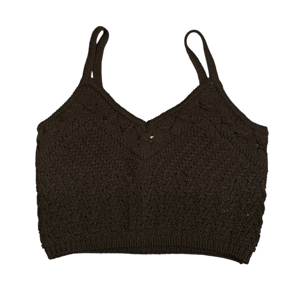 Express Knit Cropped Sweater Tank Black Size M
